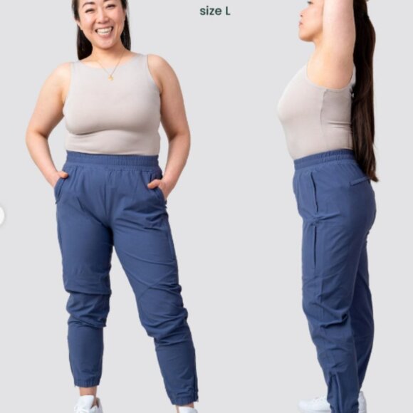Alder Be Free Jogger Pants‎ XS – Blue - High Rise Travel Joggers w/ Ankle Zips - Picture 3 of 16